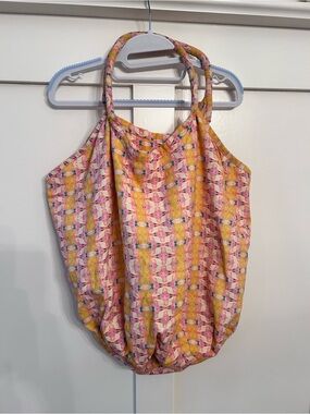 Laura Park Pink Orange Floral Print Large Tote Shoulder Bag